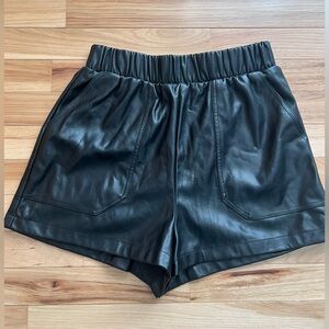Steve Madden Black Faux Leather Shorts